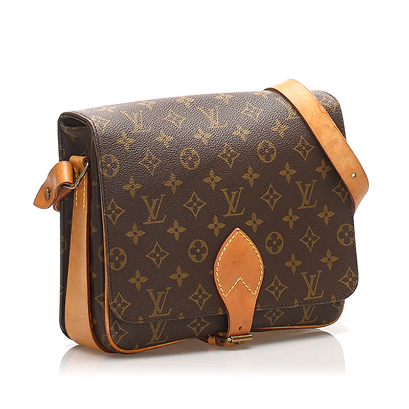 Leather Monogram Canvas Cartouchiere GM (Authentic Pre-Owned)