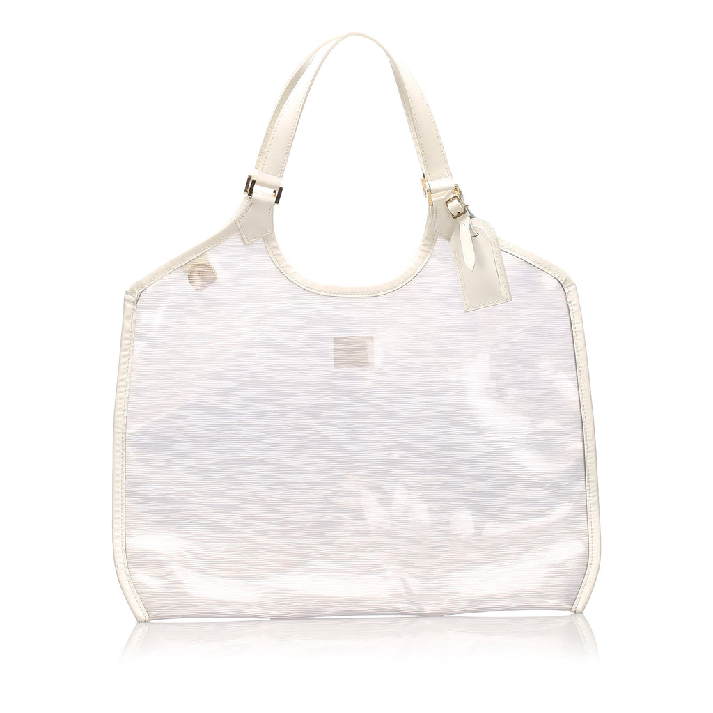 White Epi Plage Baia Vinyl Tote