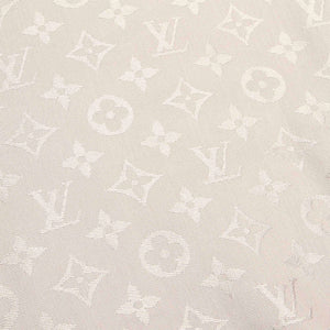 Monogram Shine White Silk Scarf