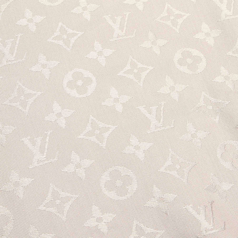 Monogram Shine White Silk Scarf