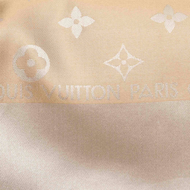 Nude Monogram Wool and Silk Large Scarf Shawl