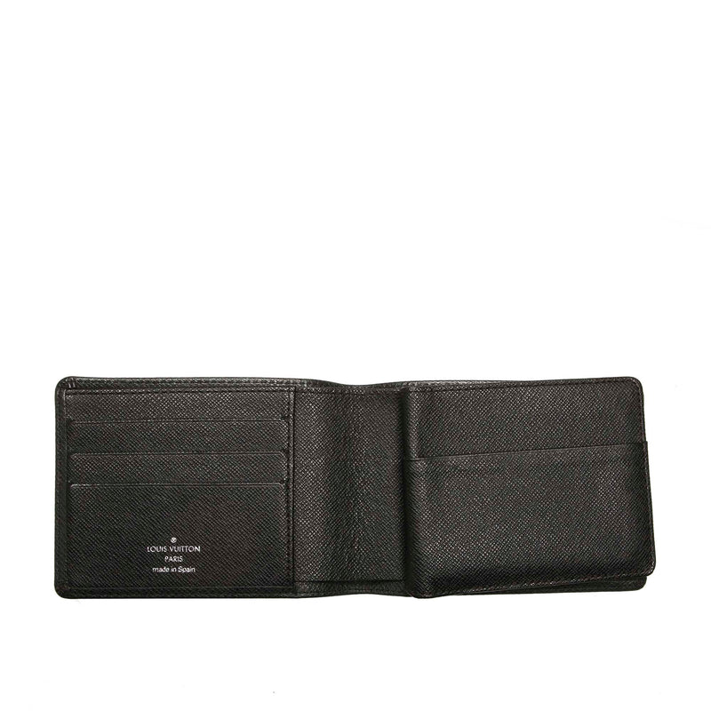 Authentic Louis Vuitton Burgundy Taiga Leather Bi-Fold Wallet