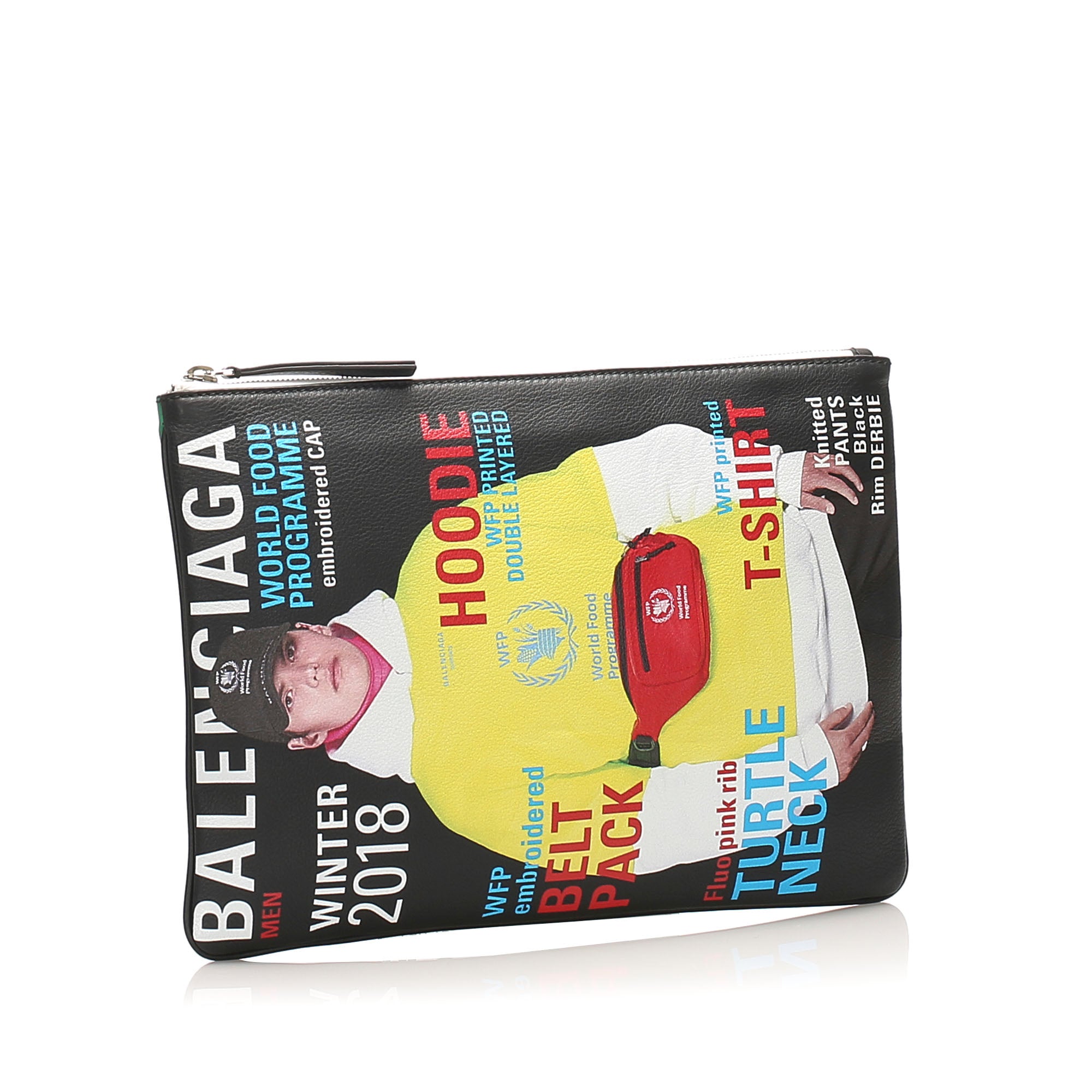 Balenciaga Magazine Print Leather Clutch Bag – Bag Religion