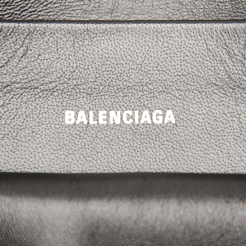 Balenciaga Magazine Print Leather Clutch Bag Green