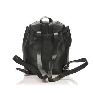 Gancini Leather Drawstring Backpack Green
