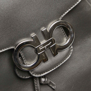 Gancini Leather Drawstring Backpack Green