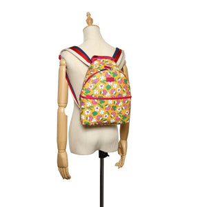 Gucci Childrens Mushroom Print Coated Canvas Backpack Yellow