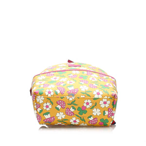 Gucci Childrens Mushroom Print Coated Canvas Backpack Yellow