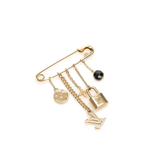 Monogram Charms Brooch Gold