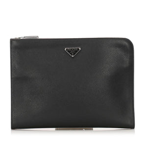 Prada Saffiano Clutch Bag Black