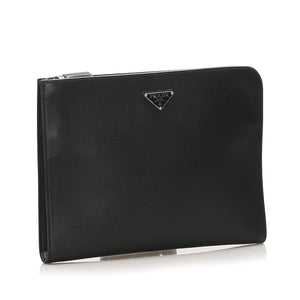 Prada Saffiano Clutch Bag Black