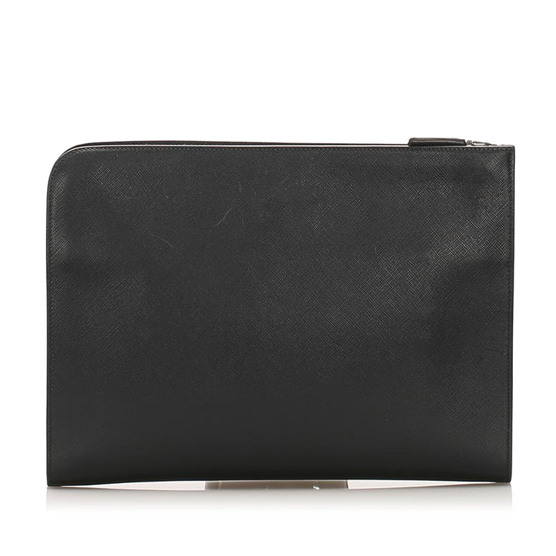 Prada Saffiano Clutch Bag Black