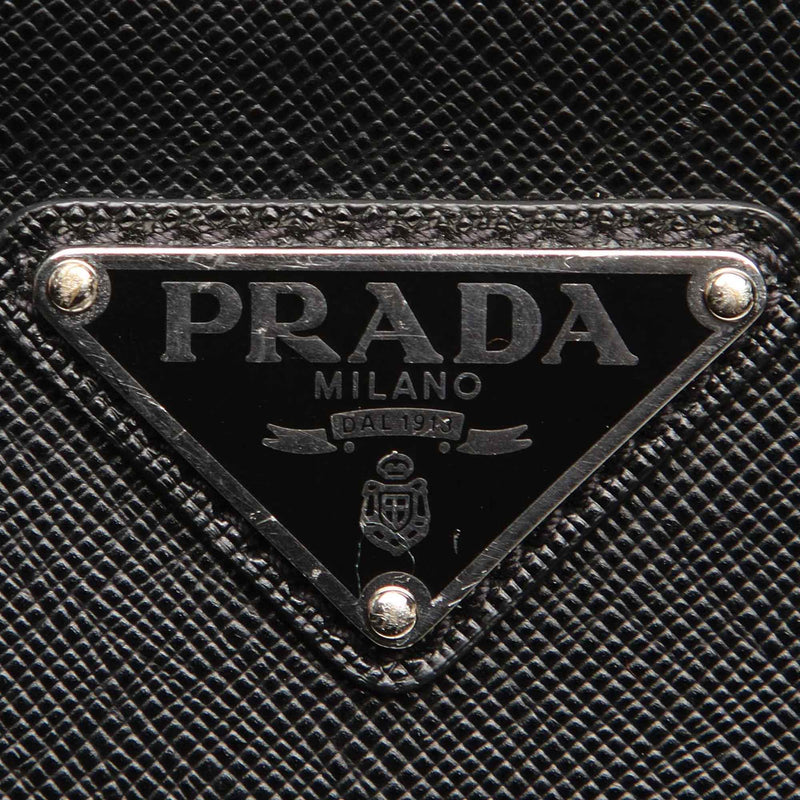 Prada Turchese Saffiano Metal Leather Clutch Bag