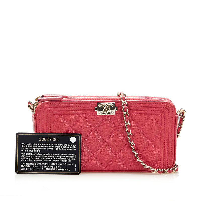 Le Boy Lambskin Leather Wallet on Chain Red - Bag Religion