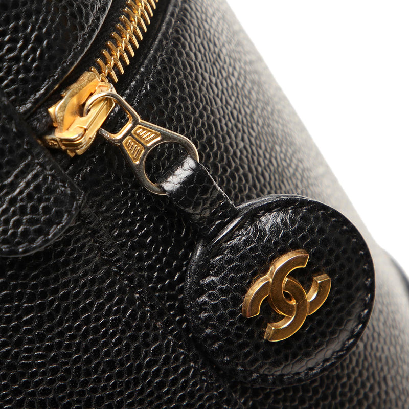CC Caviar Leather Vanity Bag Black - Bag Religion