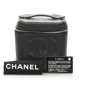 CC Caviar Leather Vanity Bag Black GHW