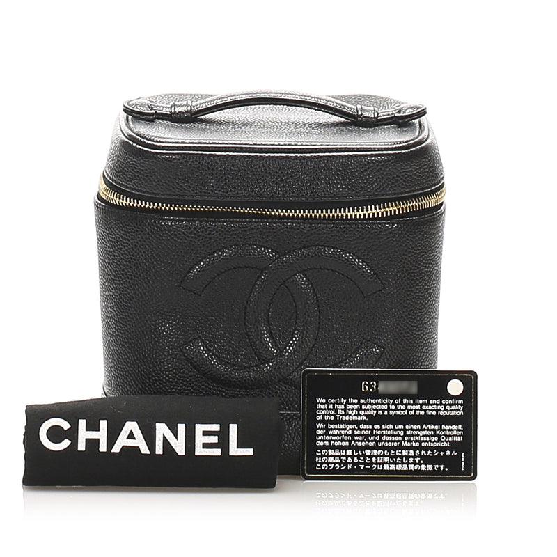 CC Caviar Leather Vanity Bag Black GHW