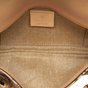 Flora Horsebit Chain Canvas Baguette White - Bag Religion