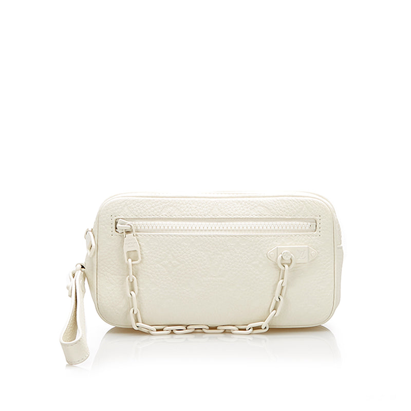 White Louis Vuitton Monogram Taurillon Volga Clutch Bag