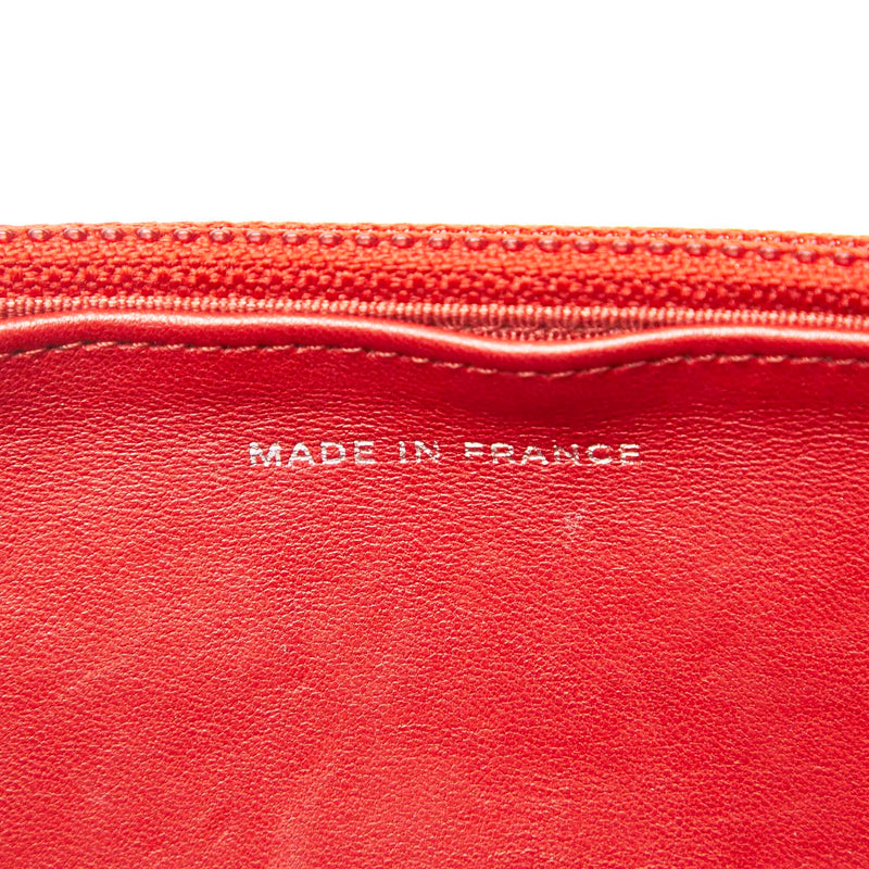 CC Timeless Lambskin Leather Wallet On Chain Red - Bag Religion