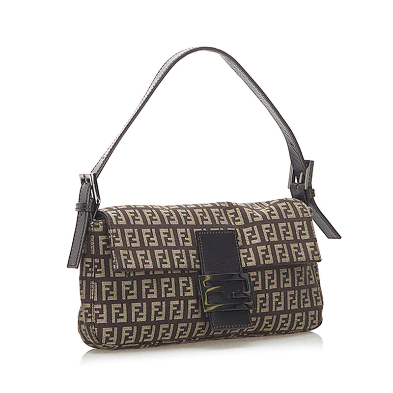 Fendi Zucchino Double Flap Baguette