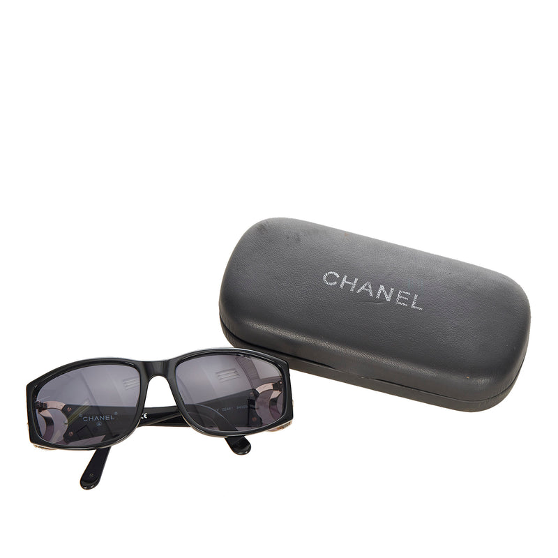 Round Tinted Sunglasses Black CC GHW