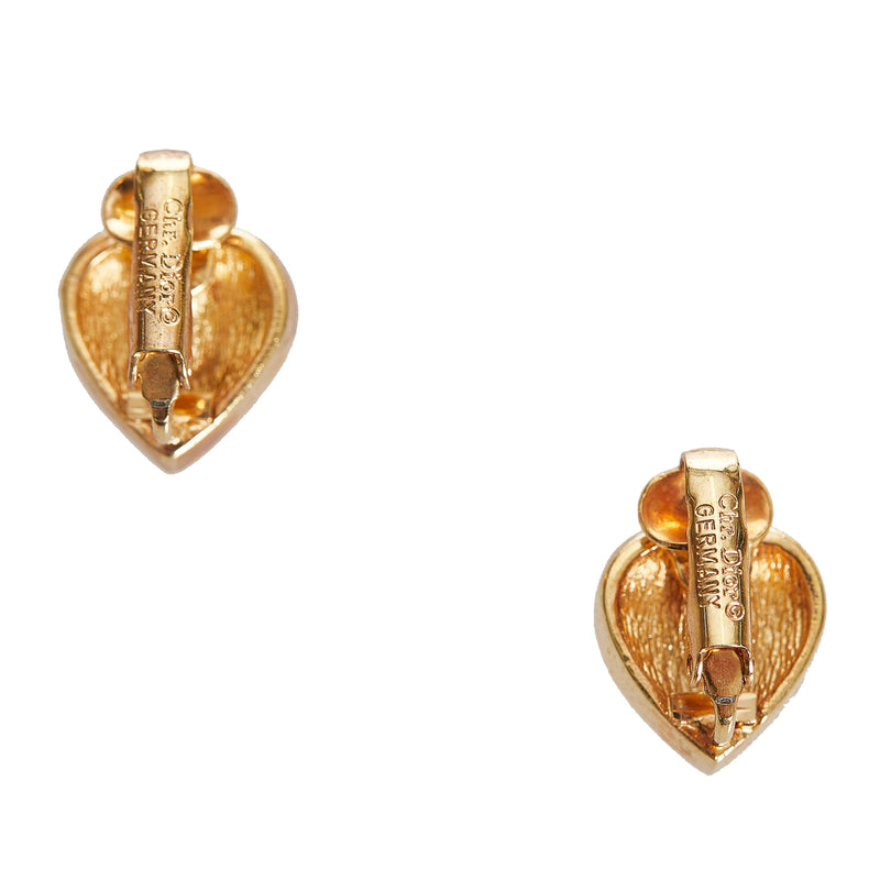 Rhinestone Clip-On Earrings Gold