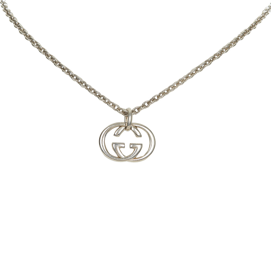 Interlocking G Pendant Necklace Silver - Bag Religion