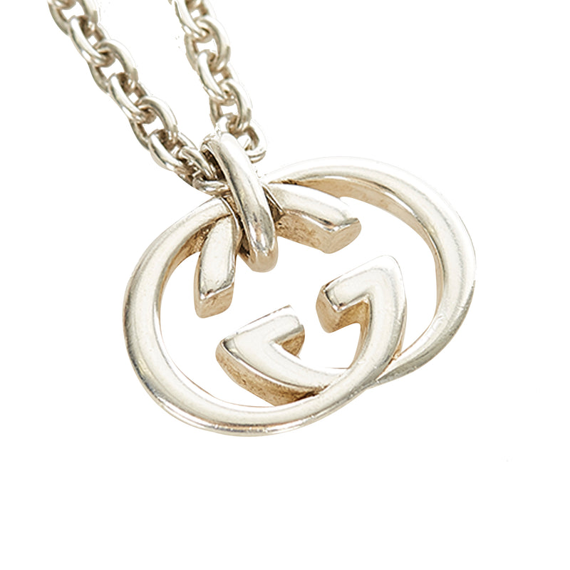 Interlocking G Pendant Necklace Silver - Bag Religion