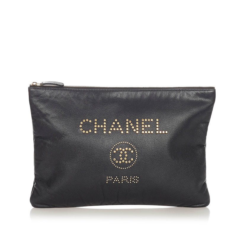 Chanel DEAUVILLE Tissu Gris anthracite ref.75562 - Joli Closet