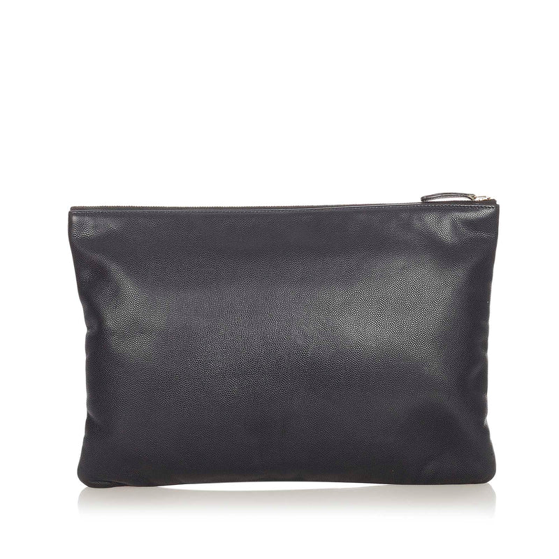 Deauville Leather Clutch Bag Black - Bag Religion