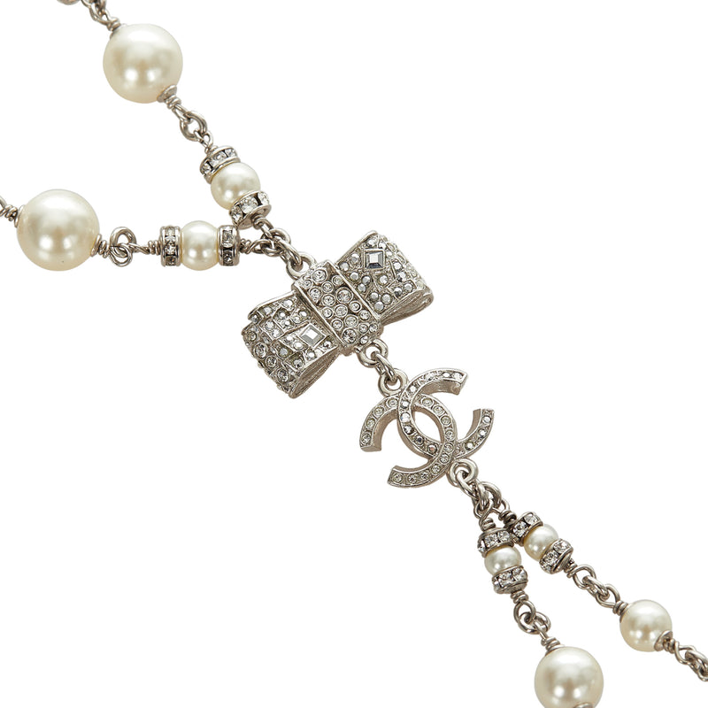 CC Faux Pearl Necklace Silver - Bag Religion