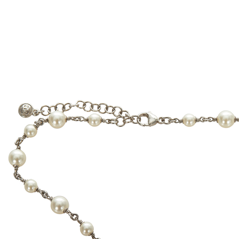 CC Faux Pearl Necklace Silver - Bag Religion