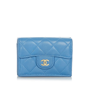 CC Timeless Lambskin Leather Wallet Blue - Bag Religion