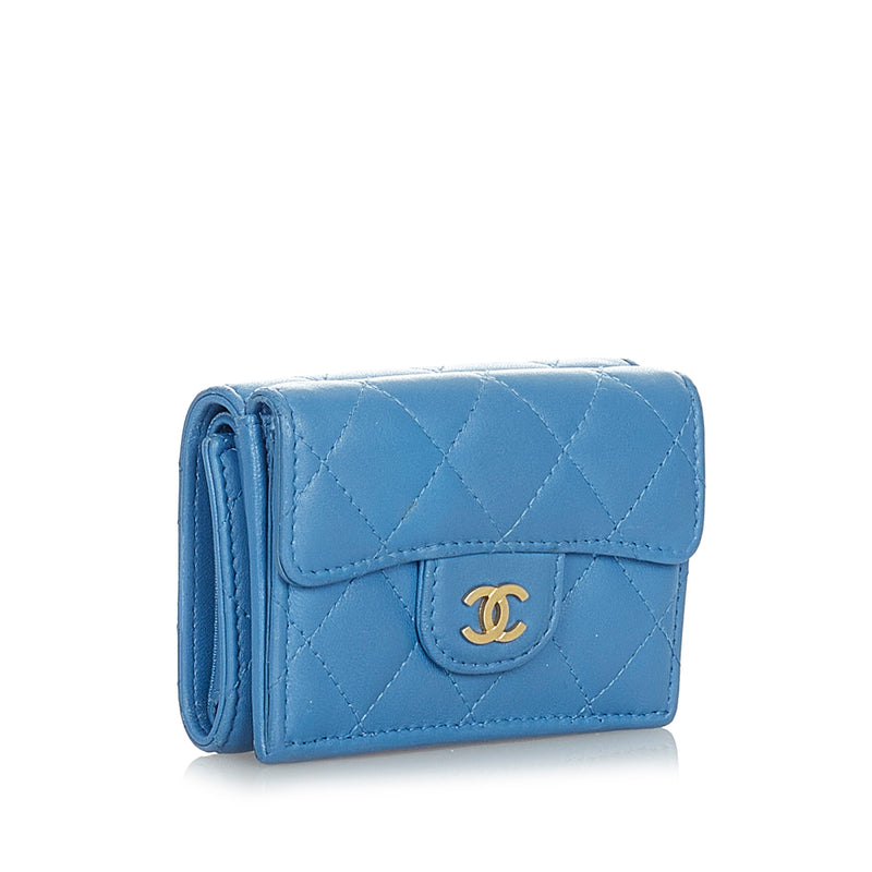 CC Timeless Lambskin Leather Wallet Blue - Bag Religion
