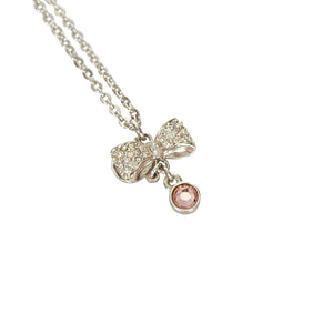 D Ribbon Pendant Necklace Silver - Bag Religion