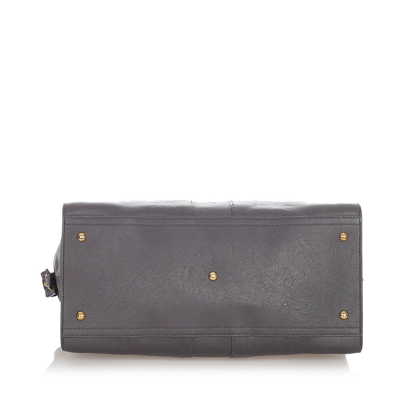 Cabas Chyc Leather Satchel Gray - Bag Religion