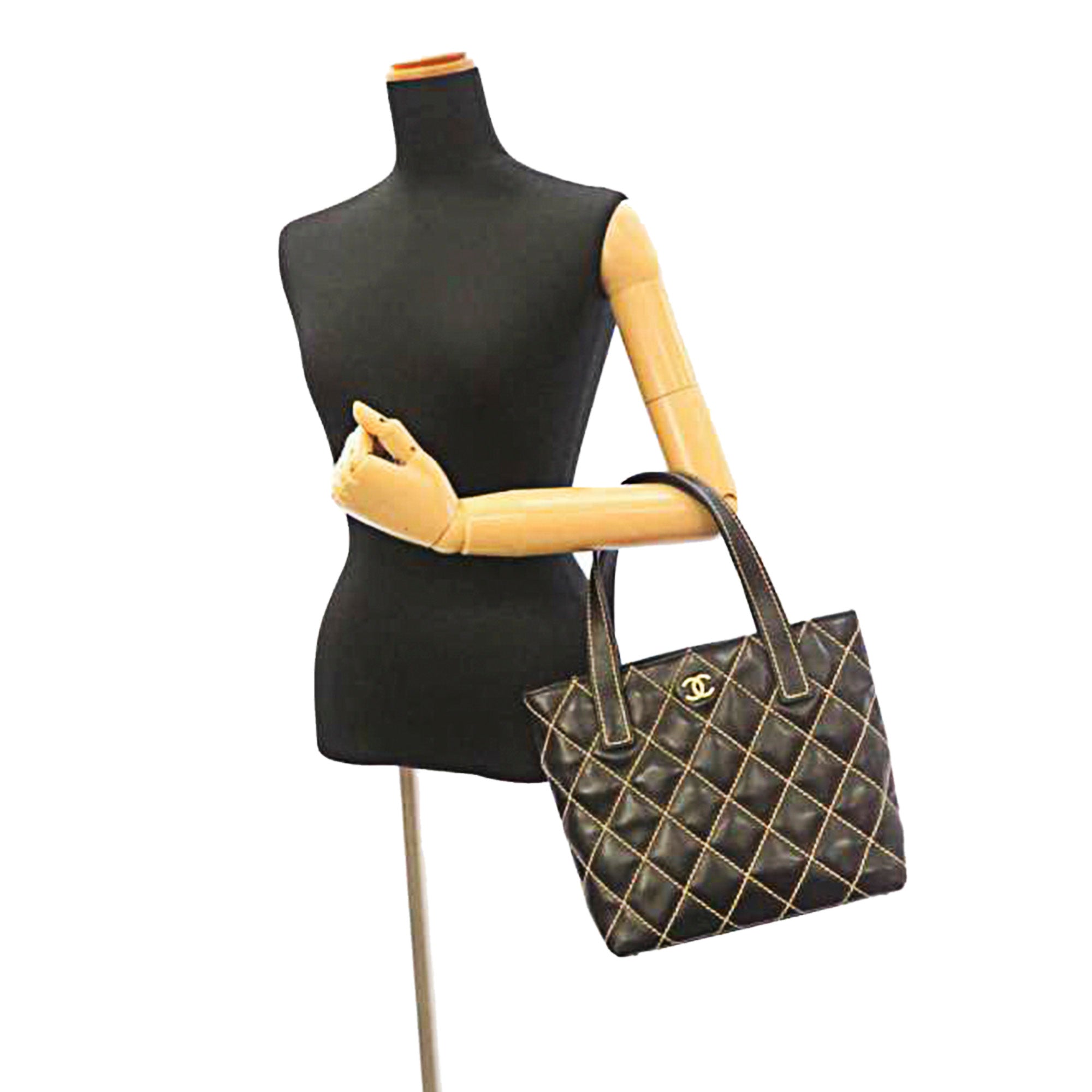 Chanel Wild Stitch Tote Brown CHANEL CC Wild Stitch Vintage