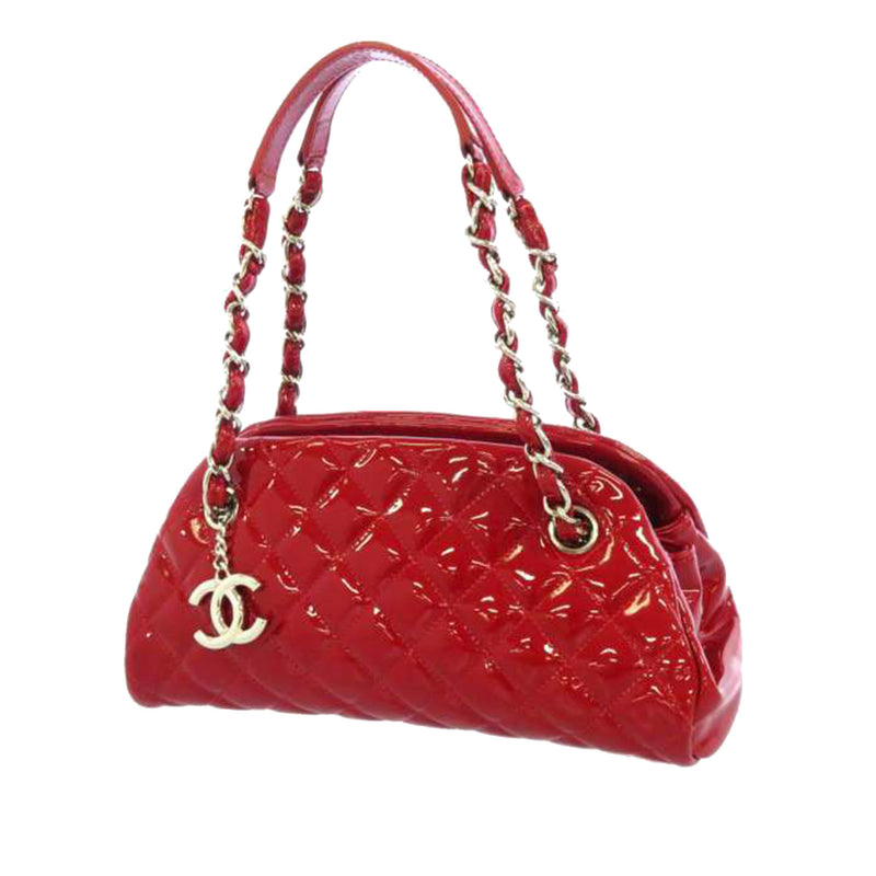 Mademoiselle Patent Leather Bowling Bag Red - Bag Religion