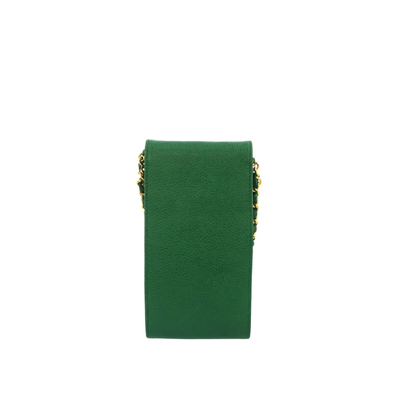 Caviar Leather Cigarette Case Green - Bag Religion