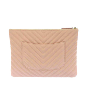 Chevron Leather Clutch Bag Pink - Bag Religion