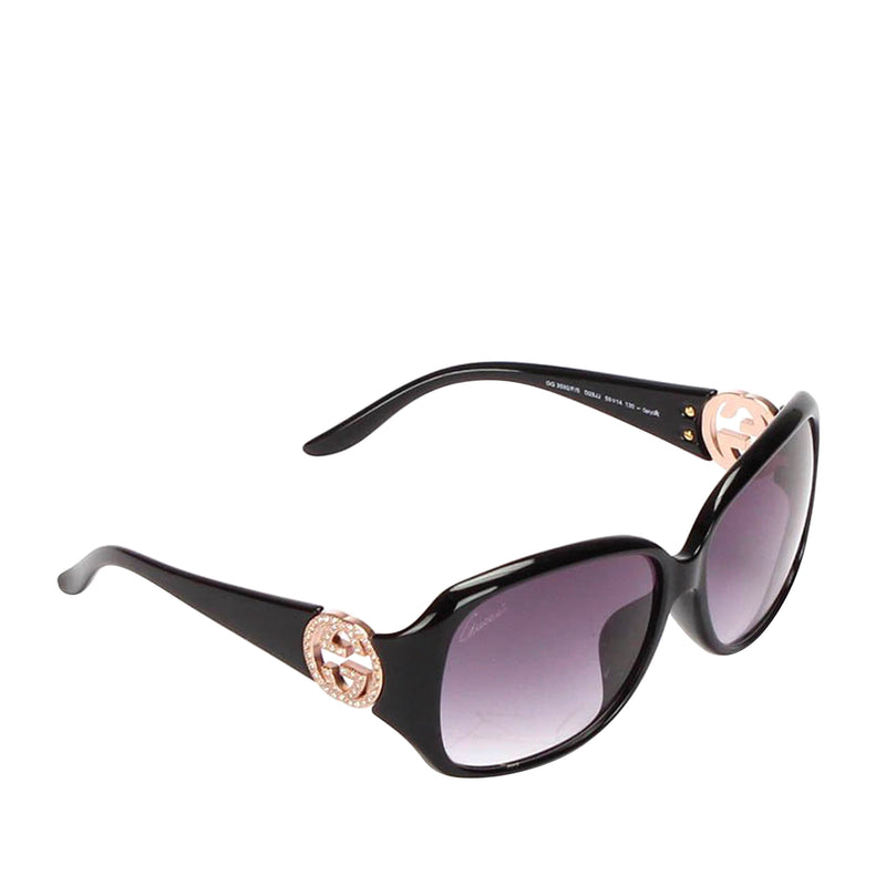 Interlocking G Square Tinted Sunglasses Black - Bag Religion