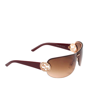 Oversized Shield Sunglasses Brown - Bag Religion