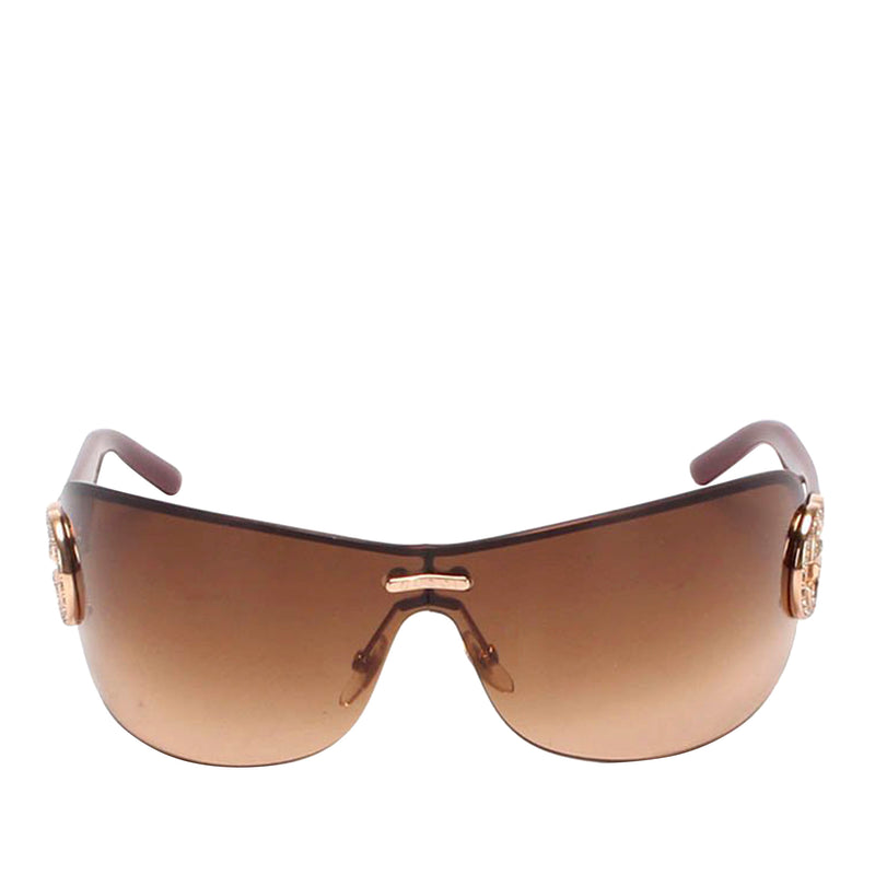 Oversized Shield Sunglasses Brown - Bag Religion