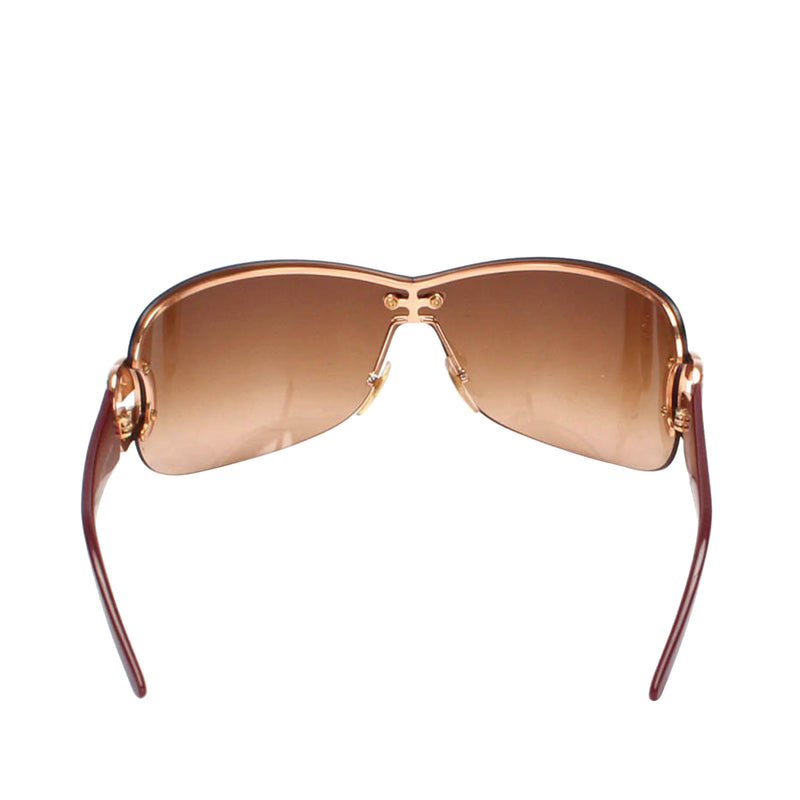 Oversized Shield Sunglasses Brown - Bag Religion