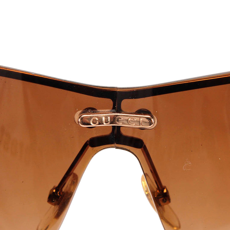 Oversized Shield Sunglasses Brown - Bag Religion