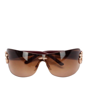 Oversized Shield Sunglasses Brown - Bag Religion