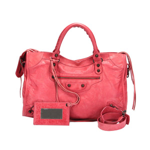 Motocross Classic City Lambskin Leather Satchel Pink - Bag Religion