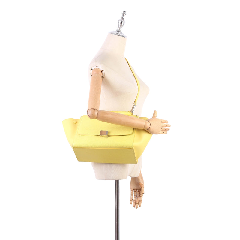 Trapeze Leather Satchel Yellow - Bag Religion