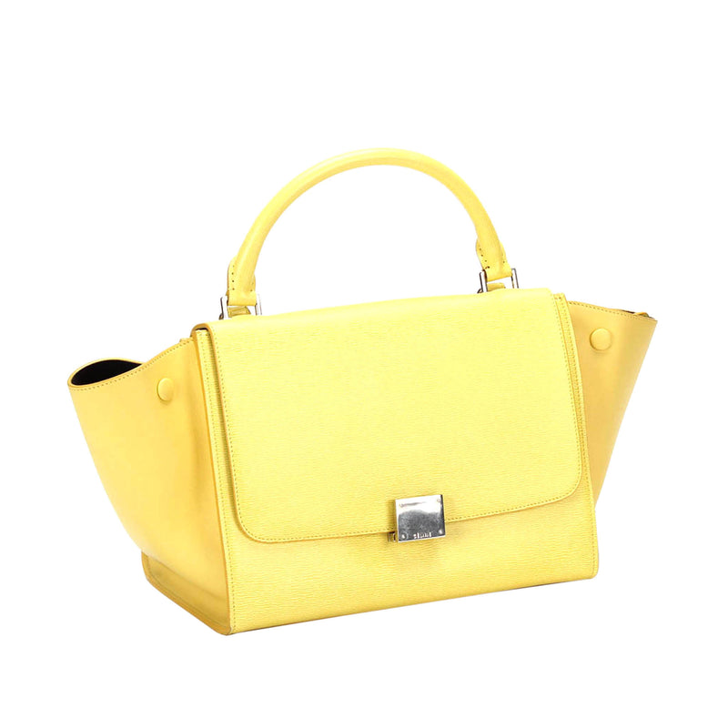 Trapeze Leather Satchel Yellow - Bag Religion